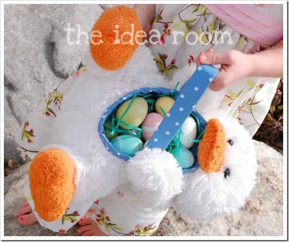 stuffed animal easter basket