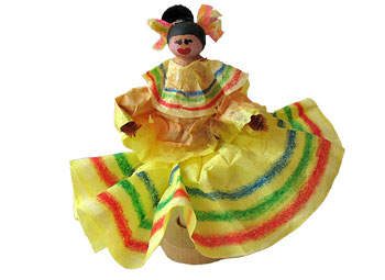 Clothespin Mexican Dancing Doll