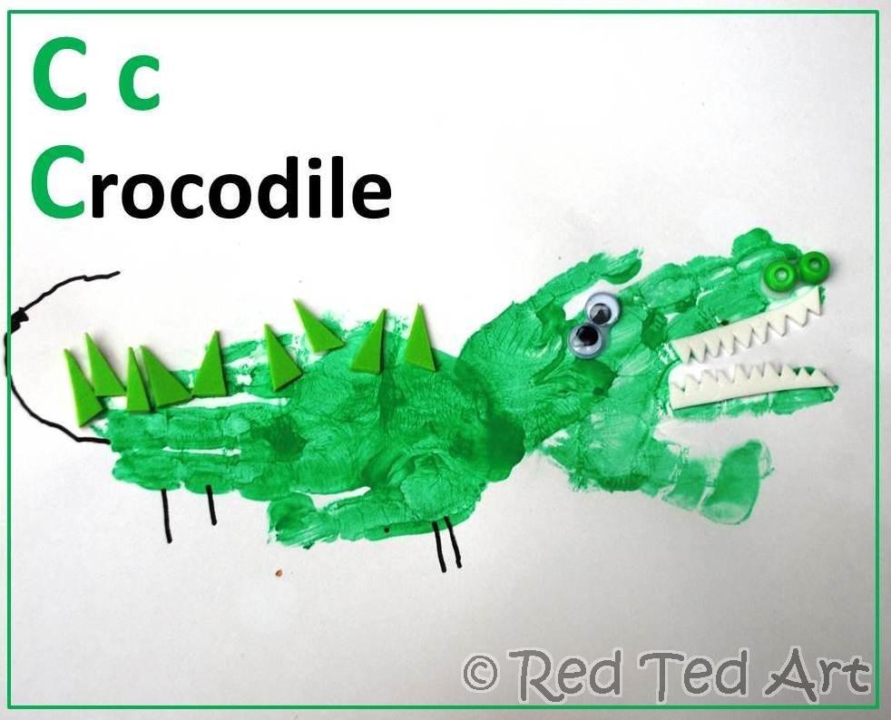 Handprint "C" for Croc | Fun Family Crafts