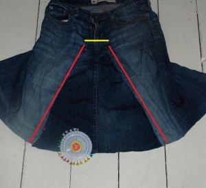 jean to skirt