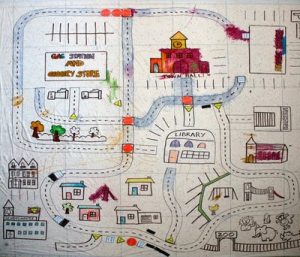 Shower Curtain Village Play Mat | Fun Family Crafts