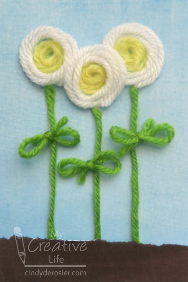 Yarn Flower Greeting Card | Fun Family Crafts