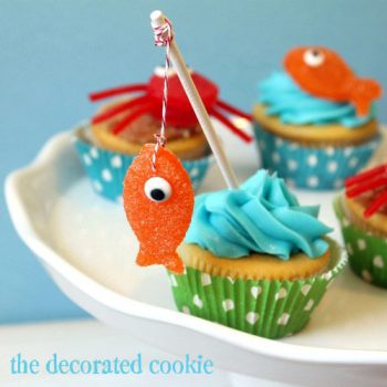 gumdrop fish and crab cupcake toppers