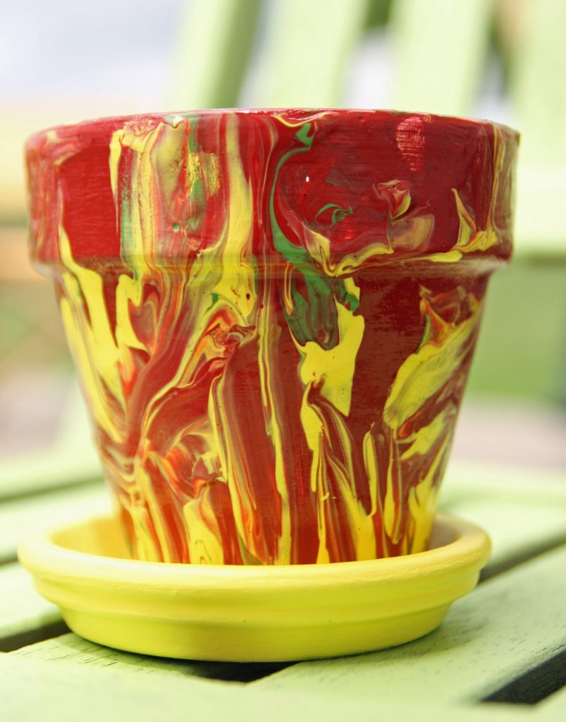 Marbled Pottery Painting Fun Family Crafts