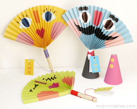 Funny Face Paper Fans Fun Family Crafts
