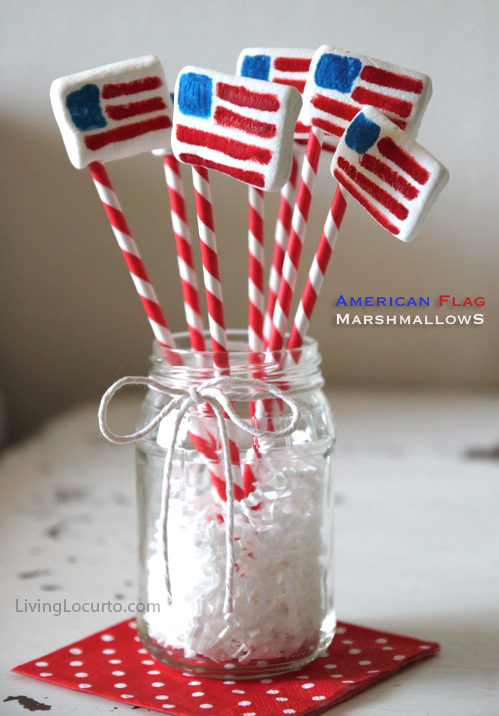 American Flag Marshmallows | Fun Family Crafts