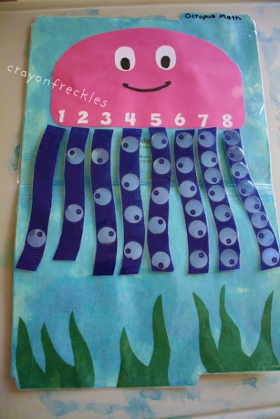 math octopus folder number summer practice crafts fun craft correspondence numbers preschool counting during preschoolers activity activities easy maths idea