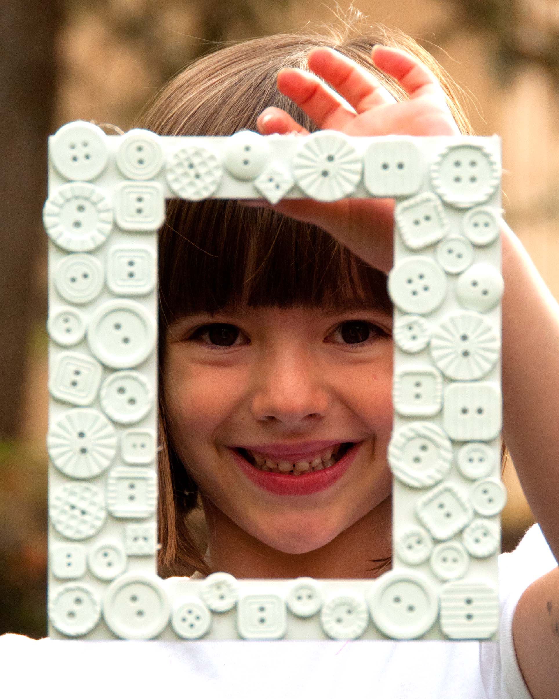 White Button Picture Frame Fun Family Crafts