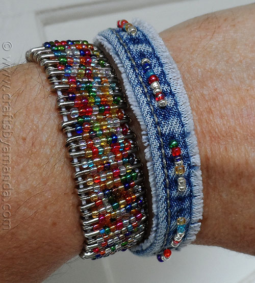 Recycled Denim Beaded Bracelet Fun Family Crafts