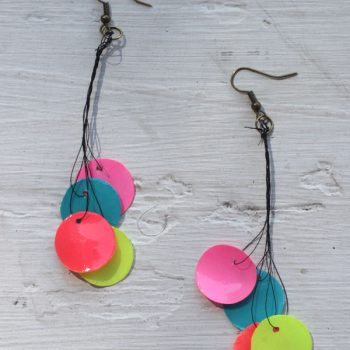 Neon Paper Bead Earrings
