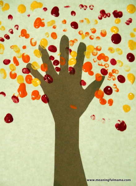 Handprint &amp; Fingerprint Fall Tree | Fun Family Crafts