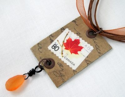 Postage Stamp Necklace