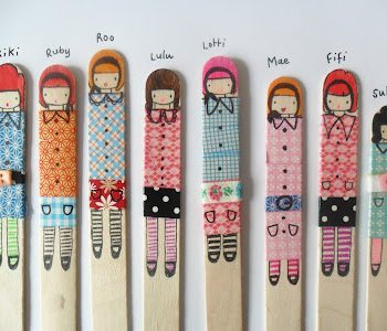 Washi Tape Stick Puppets
