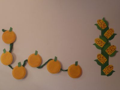 Paper Pumpkins and Corn