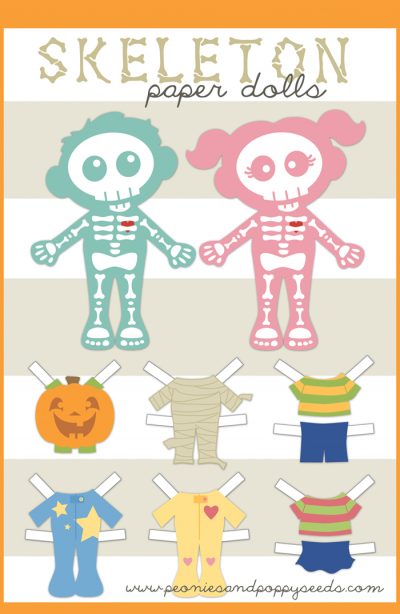 Skeleton Paper Dolls