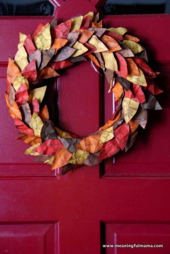 Thanksgiving Wreath with Paper Leaves | Fun Family Crafts