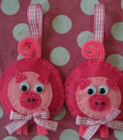 Pink Pig Ornaments