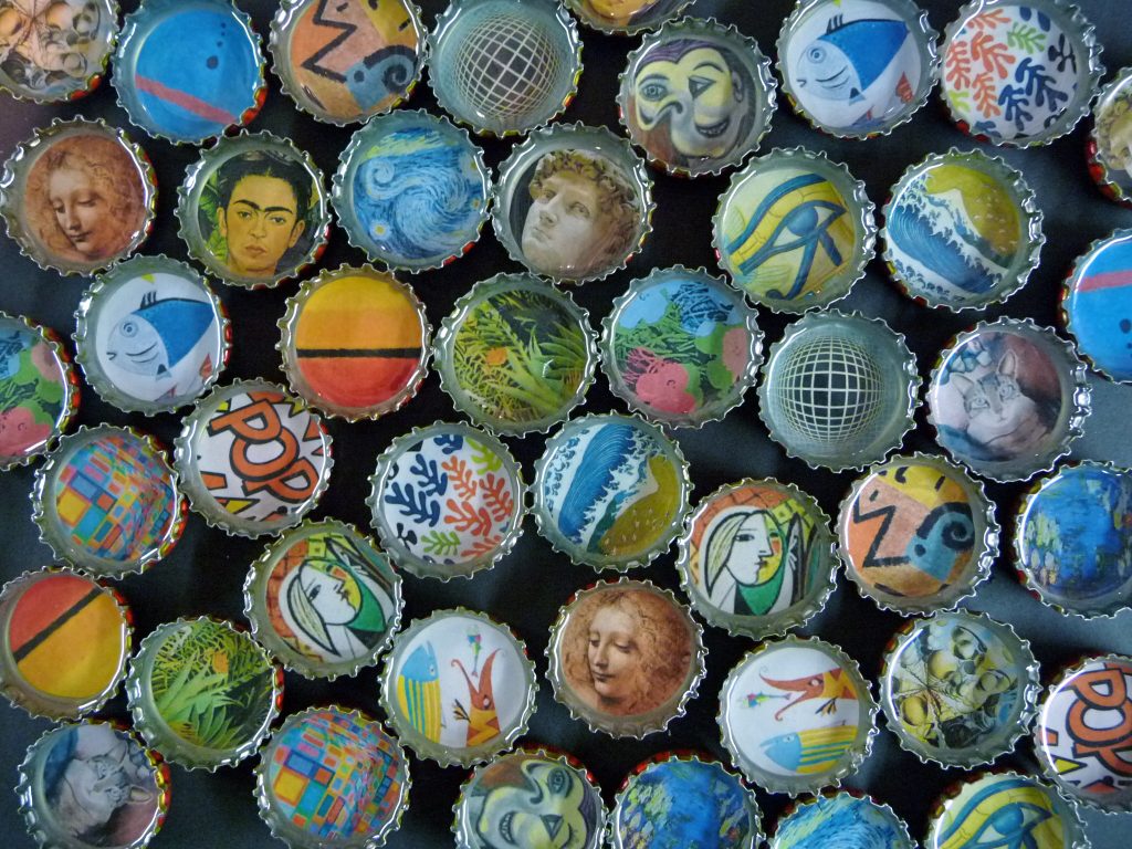 Bottle cap matching game fun family crafts