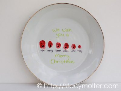 Christmas Carolers Thumbprint Plate