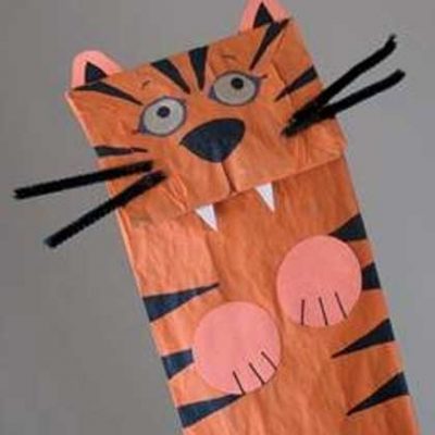 Paper Bag Tiger Puppet | Fun Family Crafts