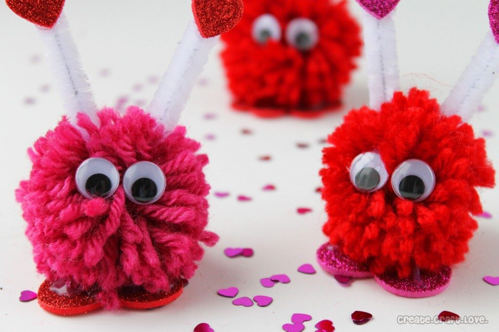 Valentine Pom Pom Monsters Fun Family Crafts
