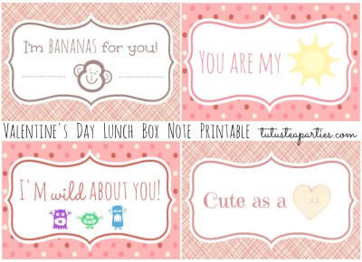 Lunch Note Card Printables