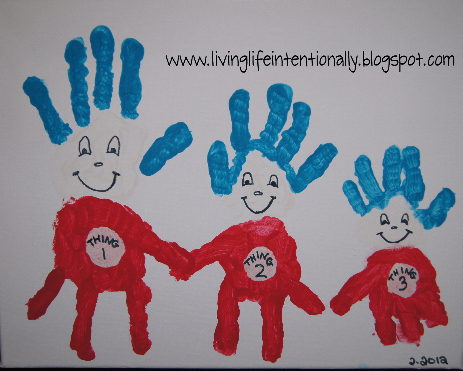 Thing 1, 2, 3 Handprint Art | Fun Family Crafts
