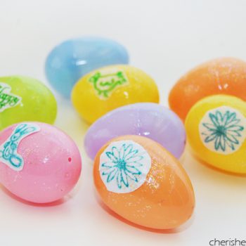 Kid Stamped Easter Eggs