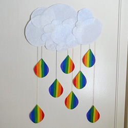 Cloud and Rainbow Raindrops