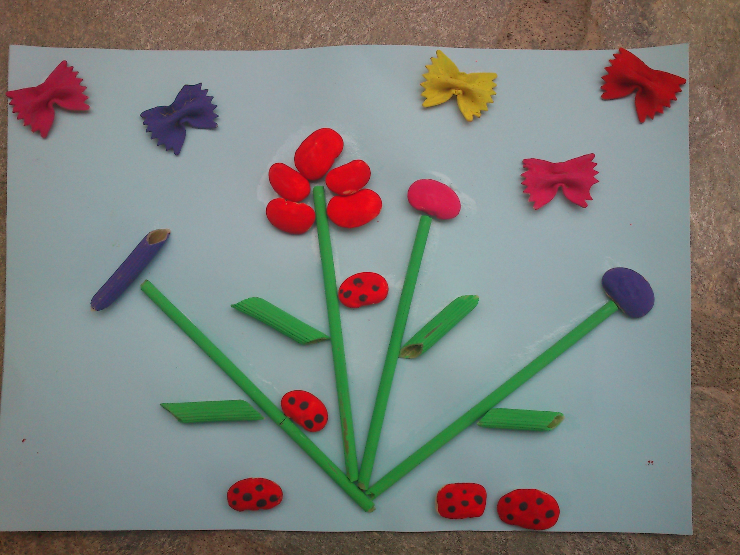 Spring Art with Pasta and Beans | Fun Family Crafts
