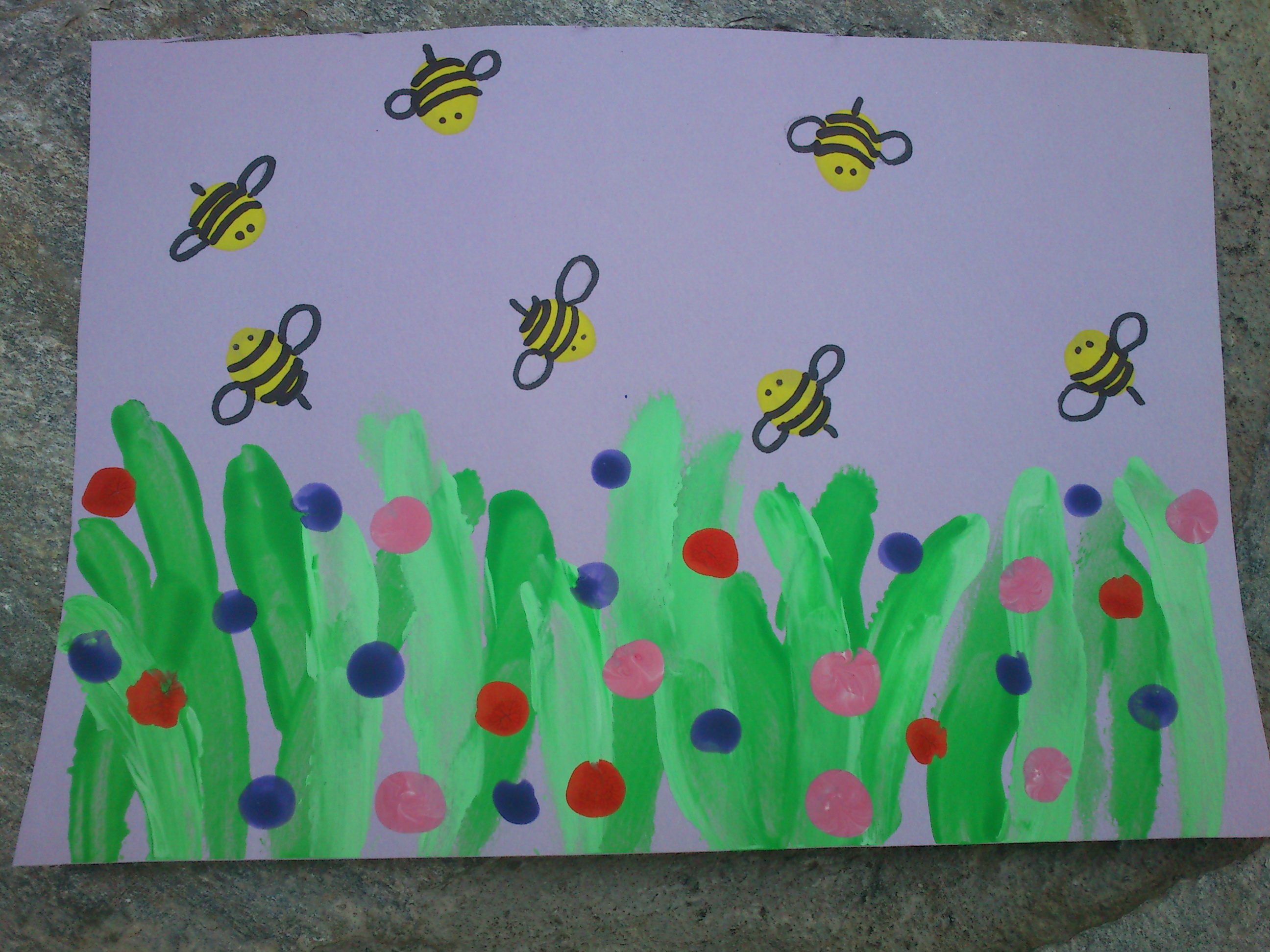 Thumbprint Bees & Flowers | Fun Family Crafts