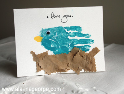 Handprint Bird Card