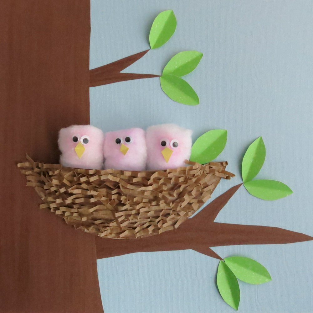 Baby Birds Nest Preschool Craft