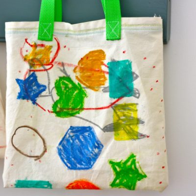 Handprinted Bags with Fabric Craypas