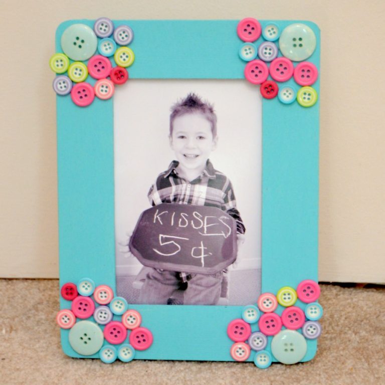 Button Photo Frame Fun Family Crafts