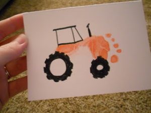 Tractor Footprint Card | Fun Family Crafts
