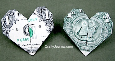 Dollar Bill Heart Origami