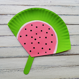 Paper Plate Watermelon Fan