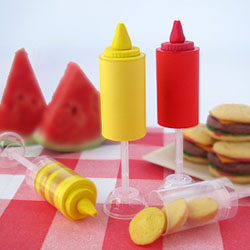 Ketchup and Mustard Push-Up Pops