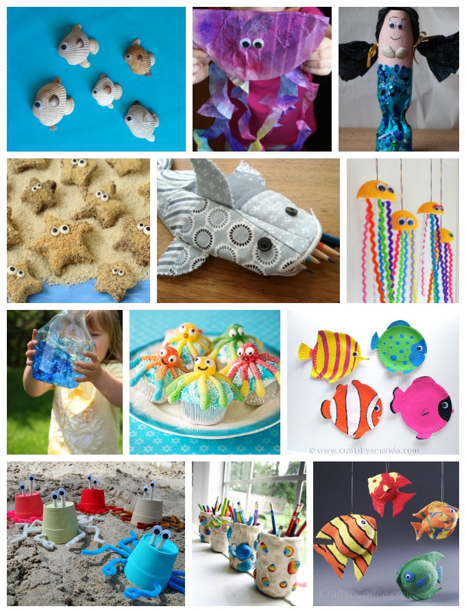 World Oceans Day falls on June 8th and kids love making ocean crafts and recipes, so we've collected over 200 ocean themed crafts and edible crafts for you!