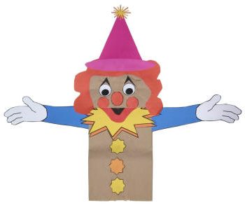 Clown Paper Bag Puppet