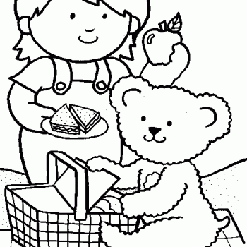 Picnic Friends Coloring Page