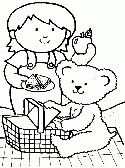 Picnic Friends Coloring Page