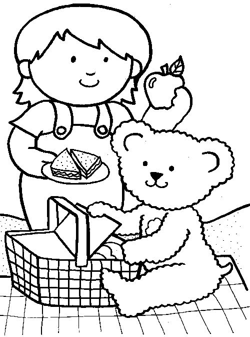 Download Picnic Friends Coloring Page | Fun Family Crafts