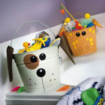 Dog and Giraffe Toy Buckets