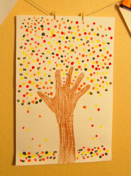 Handprint Trees and Colorful Leaves