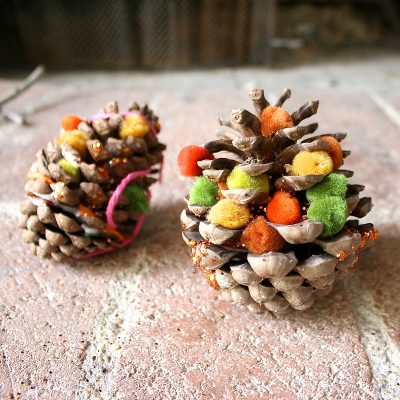Decorate Pinecones for Fall