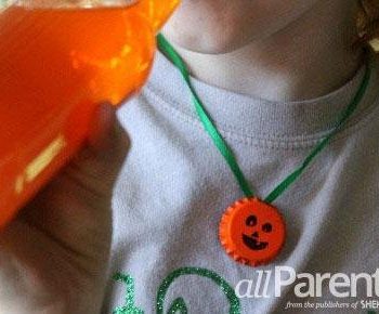 Pumpkin Bottle Cap Necklace