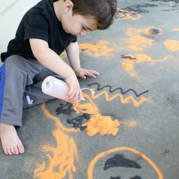 Halloween Art: Drawing with Colored Sand