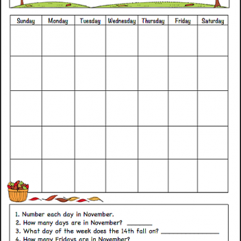 November Learning Calendar